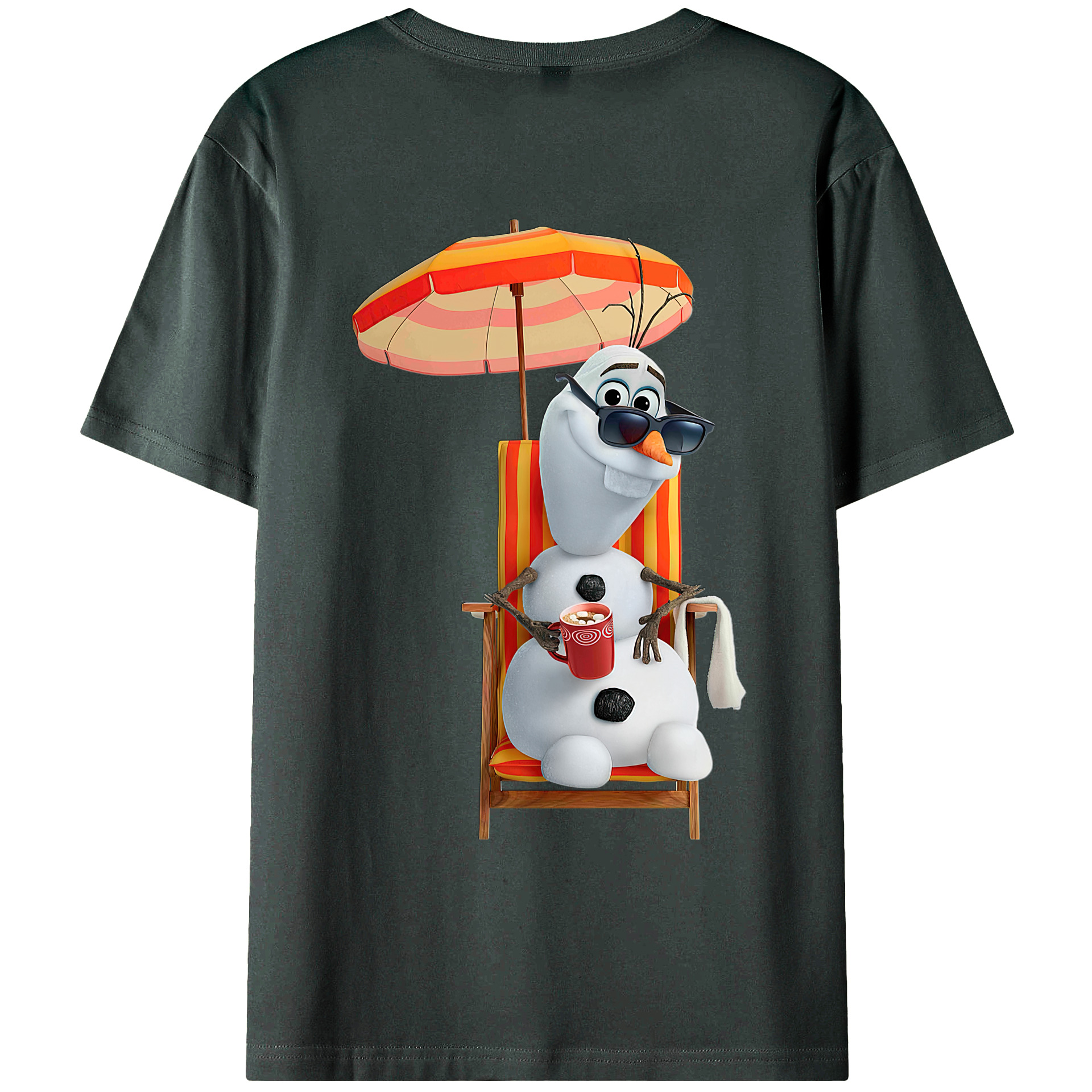（画像用） アナと雪の女王 アンナ エルサ Frozen Anna Elsa 綿100％ メンズ半袖Tシャツ（バックプリント） 通気性